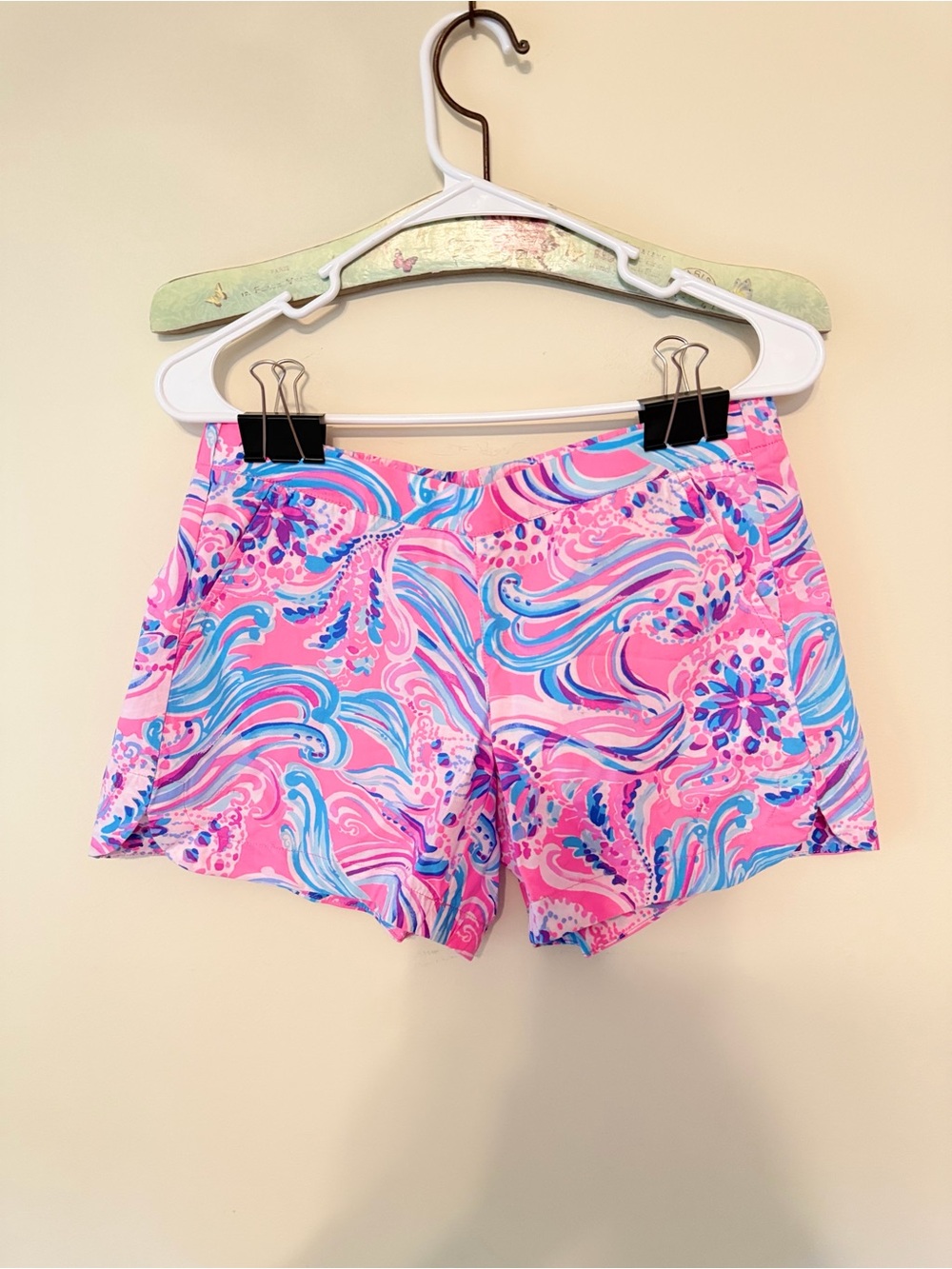 Lilly Pulitzer Ocean View Shorts DON'T BE JELLY Pink Bright Multi Size Small